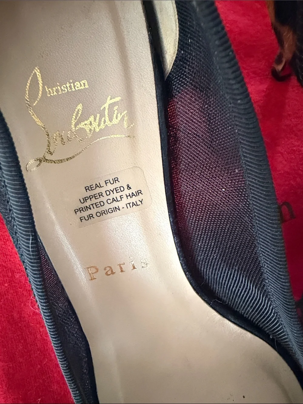 Christian Louboutin Black Mesh Heels with Leopard-Print Pointed Toe - Picture 12 of 12